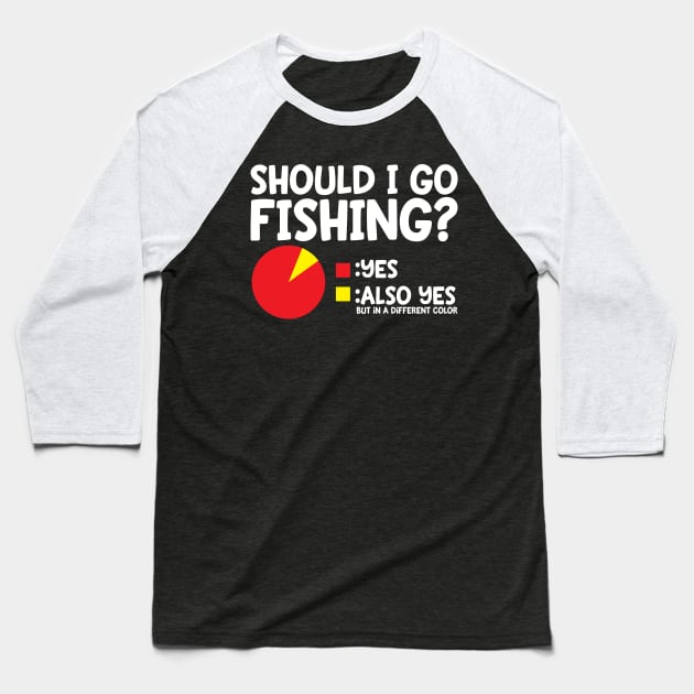 Should I Go Fishing? Baseball T-Shirt by thingsandthings